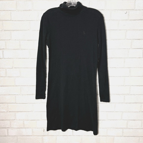 Ralph Lauren Sport Turtleneck Shirt Dress Small Long Sleeve Preppy Minimalist - Picture 2 of 9